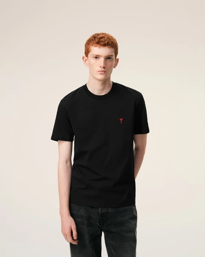 Ami De Coeur T-Shirt Aus Schwarzer Bio-Baumwolle Ami De Coeur T-Shirt Aus Schwarzer Bio-Baumwolle