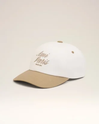 Beige and White Bicolor Cotton Ami Paris Cap