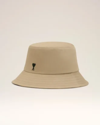 Beige Cotton Ami De Coeur Bucket Hat