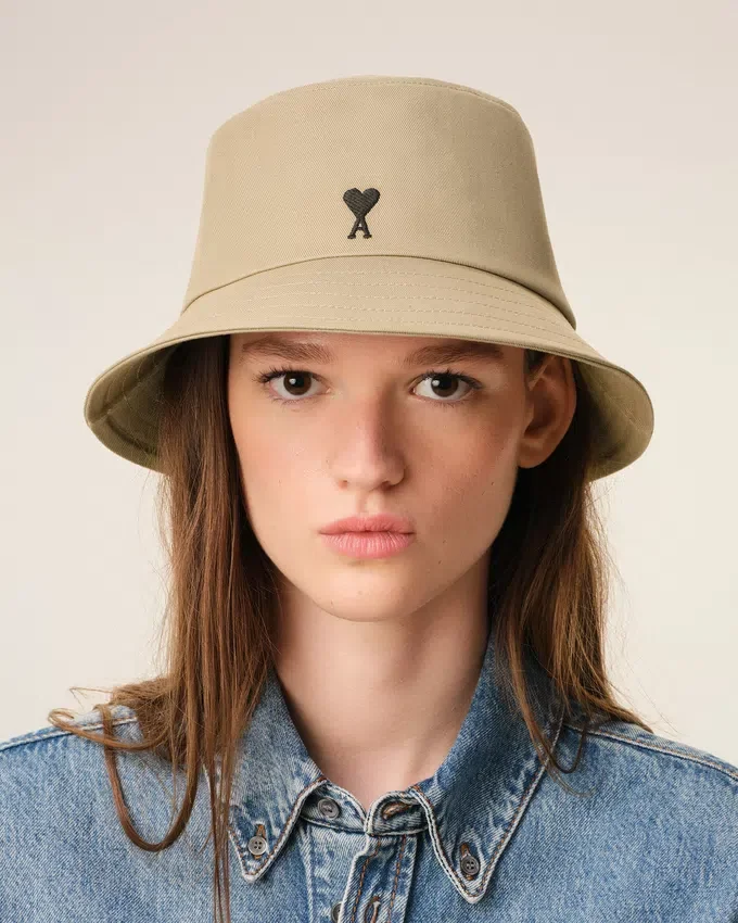 Beige Cotton Ami De Coeur Bucket Hat Beige Cotton Ami De Coeur Bucket Hat