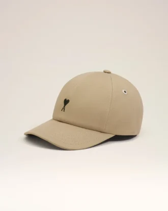 Beige Cotton Ami De Coeur Embroidery Cap