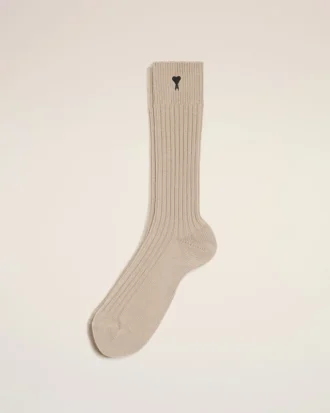Beige Cotton Ami De Coeur Socks