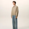 Beige Cotton Ami De CœUr Zipped Jacket