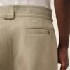 Beige Cotton Baggy Trousers