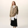 Beige Cotton Buttoned Jacket