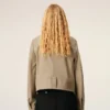 Beige Cotton Buttoned Jacket