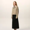 Beige Cotton Buttoned Jacket