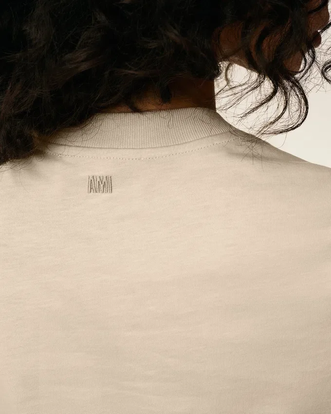 Beige Cotton Cropped Ami De Coeur T-Shirt Beige Cotton Cropped Ami De Coeur T-Shirt