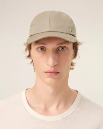 Beige Nylon Ami De Coeur Stud Cap