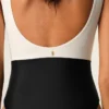 Black and White Nylon One Piece Swimsuit