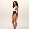 Black and White Nylon One Piece Swimsuit