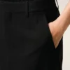 Black Blended Linen Tailor Construction Long Trapeze Skirt Black Blended Linen Tailor Construction Long Trapeze Skirt