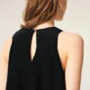 Black Blended Silk Long Dress with Ruffles Black Blended Silk Long Dress with Ruffles