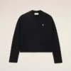 Black Cotton Ami De Coeur Cropped Sweatshirt Black Cotton Ami De Coeur Cropped Sweatshirt