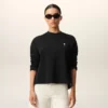 Black Cotton Ami De Coeur Cropped Sweatshirt Black Cotton Ami De Coeur Cropped Sweatshirt