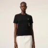 Black Cotton Ami De Coeur Cropped T-Shirt Black Cotton Ami De Coeur Cropped T-Shirt