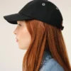 Black Cotton Ami De Coeur Embroidery Cap