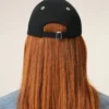 Black Cotton Ami De Coeur Embroidery Cap