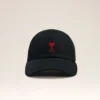 Black Cotton Ami De Coeur Embroidery Cap