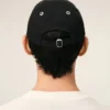 Black Cotton Ami De Coeur Embroidery Cap