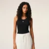 Black Cotton Ami De Coeur Tanktop Black Cotton Ami De Coeur Tanktop