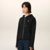 Black Cotton Ami De Coeur Zipped Hoodie