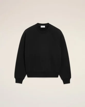 Black Cotton Embossed Ami De Coeur Sweatshirt Black Cotton Embossed Ami De Coeur Sweatshirt