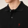 Black Cotton Red Ami De Coeur Polo Shirt Black Cotton Red Ami De Coeur Polo Shirt