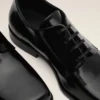 Black Cow Leather Derbies Shoes Black Cow Leather Derbies Shoes