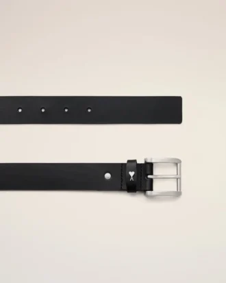 Black Cowhide Leather Paris Paris Belt