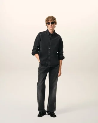Black Denim Cotton Ami De Coeur Shirt