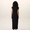 Black Jersey Sleeveless Fitted Long Dress Black Jersey Sleeveless Fitted Long Dress