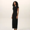 Black Jersey Sleeveless Fitted Long Dress Black Jersey Sleeveless Fitted Long Dress