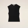 Black Jersey Sleeveless Fitted Top Black Jersey Sleeveless Fitted Top
