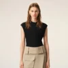 Black Jersey Sleeveless Fitted Top Black Jersey Sleeveless Fitted Top