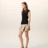 Black Jersey Sleeveless Fitted Top Black Jersey Sleeveless Fitted Top