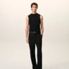 Black Jersey Sleeveless Fitted Top Black Jersey Sleeveless Fitted Top