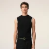 Black Jersey Sleeveless Fitted Top Black Jersey Sleeveless Fitted Top