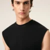 Black Jersey Sleeveless Fitted Top Black Jersey Sleeveless Fitted Top