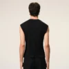 Black Jersey Sleeveless Fitted Top Black Jersey Sleeveless Fitted Top