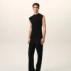Black Jersey Sleeveless Fitted Top Black Jersey Sleeveless Fitted Top