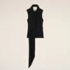 Black Jersey Sleeveless Lavalliere Top Black Jersey Sleeveless Lavalliere Top