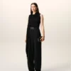 Black Jersey Sleeveless Lavalliere Top Black Jersey Sleeveless Lavalliere Top