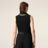 Black Jersey Sleeveless Lavalliere Top Black Jersey Sleeveless Lavalliere Top