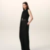 Black Jersey Sleeveless Lavalliere Top Black Jersey Sleeveless Lavalliere Top