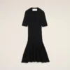 Black Knit Mini Godet Dress Black Knit Mini Godet Dress