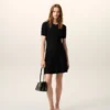Black Knit Mini Godet Dress Black Knit Mini Godet Dress