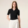 Black Knit Short Sleeves Polo Black Knit Short Sleeves Polo