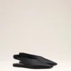 Black Lamb Leather Pointed Toe Slingbacks Black Lamb Leather Pointed Toe Slingbacks