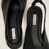 Black Lamb Leather Pointed Toe Slingbacks Black Lamb Leather Pointed Toe Slingbacks